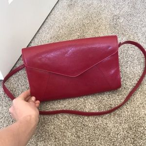 Maggie Barnes red leather purse